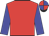 Crimson, blue sleeves, quartered cap