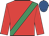 Red, emerald green sash, royal blue cap