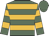 Olive green, old gold hoops, olive green cap