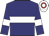 Navy blue, white hoop, white armlets, white cap, red hoop