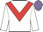 White, red chevron, mauve cap
