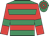 Emerald green, red hoops, red sleeves, emerald green armlets