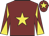 Maroon, yellow star, diabolo on sleeves and star on cap
