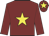 Maroon, yellow star and star on cap