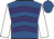 Royal blue, purple chevrons, white sleeves, royal blue cap