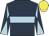 Dark blue, light blue hoop, diabolo on sleeves, yellow cap