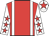 Red, white braces, white sleeves, red stars, white cap, red star