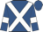 Royal blue, white cross belts and armlets