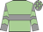 Light green, grey hoop, grey and light green chevrons on sleeves, check cap