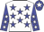 White body, big-blue stars, big-blue arms, white stars, big-blue cap, white star