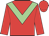 Red body, light green chevron
