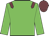Big-green body, garnet epaulettes, big-green arms, garnet cap