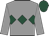 Grey body, dark green triple diamond, grey arms, dark green cap