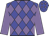Big-blue body, mauve diamonds, mauve arms, big-blue cap, mauve diamonds