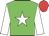 Green body, white star, white arms, red cap