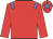 Red body, mauve epaulettes, red arms, red cap, mauve star