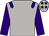 Light grey, purple epaulets, purple sleeves, light grey cap, purple stars