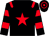 Black, red star, epaulets, hooped sleeves and cap