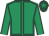 Emerald green, dark green seams, dark green cap, emerald green star