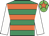 Emerald green & orange hoops, white sleeves, green cap, orange star