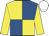 Royal blue & yellow quartered, yellow sleeves, white cap