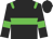 black, green hoop and epaulettes, green armbands