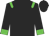 black, green epaulettes, green cuffs