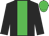 Black, lime Green stripe and cap