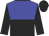 Blue and black halved horizontally, black sleeves and cap