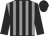 Grey body, black striped, black arms, black cap