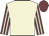 Beige body, garnet arms, beige striped, garnet cap