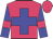 Rose, blue cross, blue arms, rose armlets, rose cap