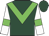 Dark green, green chevron, white sleeves, green armbands, dark green cap