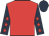 Red, dark blue sleeves, red stars, dark blue cap