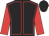 Black, red seams, red sleeves, black cap