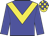 Big-blue body, yellow chevron, big-blue arms, yellow cap, big-blue checked