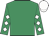 Emerald green, white diamonds on sleeves, white cap