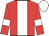 red, white stripe, armlets and cap