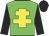 Green, yellow cross of lorraine, black sleeves and cap