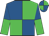 Royal Blue and Lime Green quartered, Halved sleeves, quartered cap