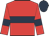 Red, Dark Blue hoop, armlets and cap