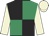 black and emerald green quarters, beige sleeves and cap