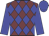 Garnet body, big-blue diamonds, big-blue arms, big-blue cap