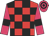 Red body, black checked, rose arms, black armlets, rose cap, black hooped