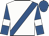 white, royal blue sash, white armbands on royal blue sleeves, royal blue cap