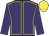 Purple body, yellow seams, purple arms, yellow cap