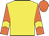 Yellow, orange arms, yellow chevron, orange cap