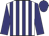 white, navy stripes, navy sleeves and cap