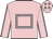 Pink body, grey hollow box, pink arms, grey seams, pink cap, grey diamonds