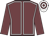 Garnet body, white seams, garnet arms, white cap, garnet hooped